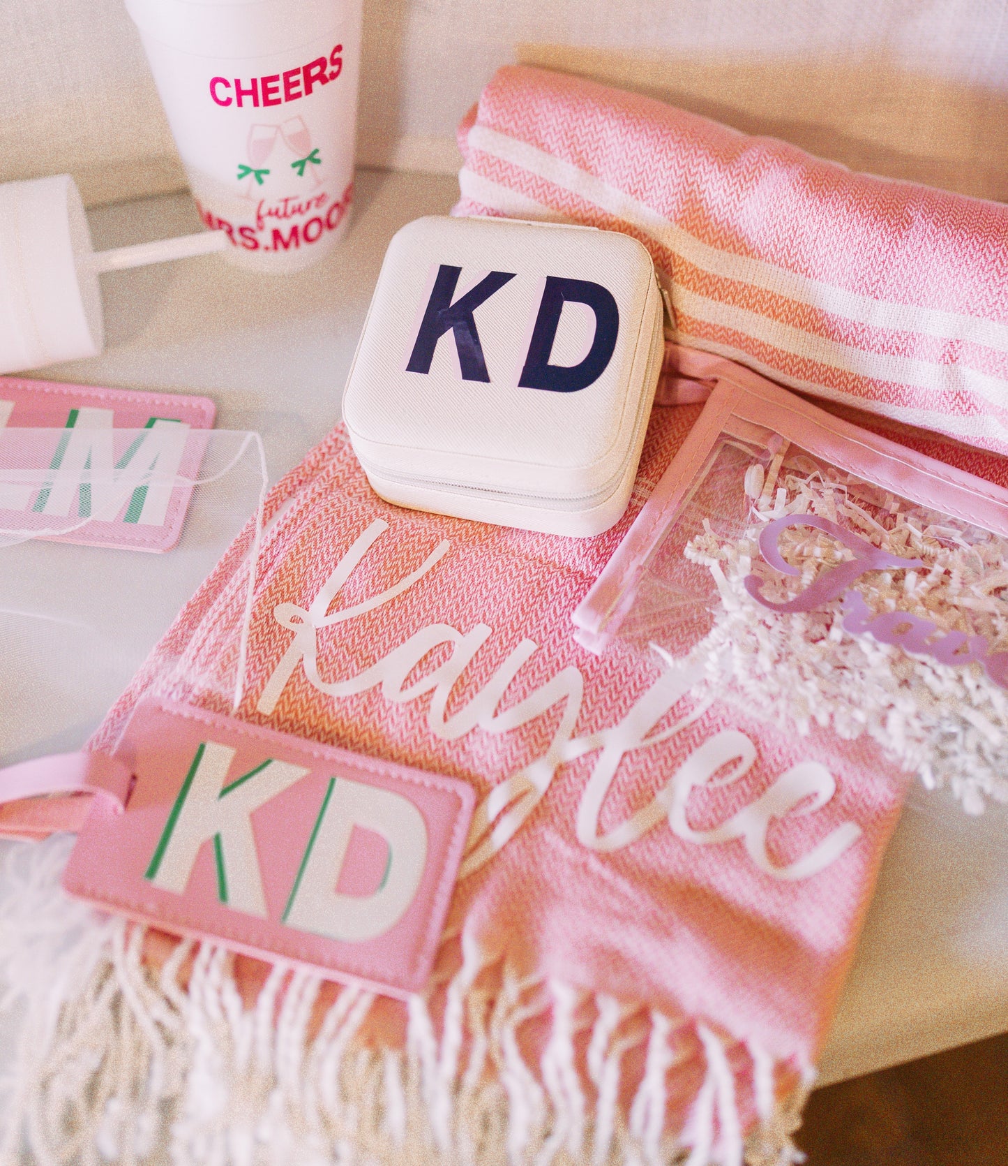 Vinyl Monogram Fringe Towel