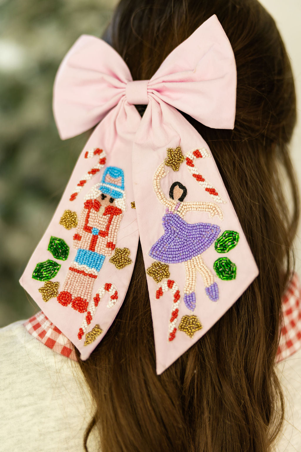 Nutcracker/Ballerina Beaded Bow