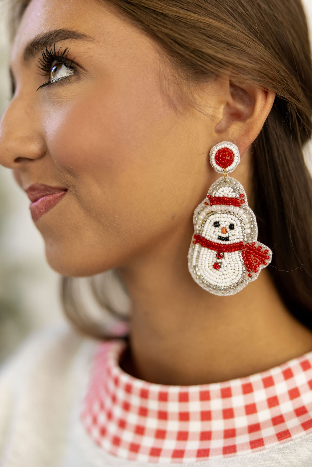 Snowman Beaded Earrings