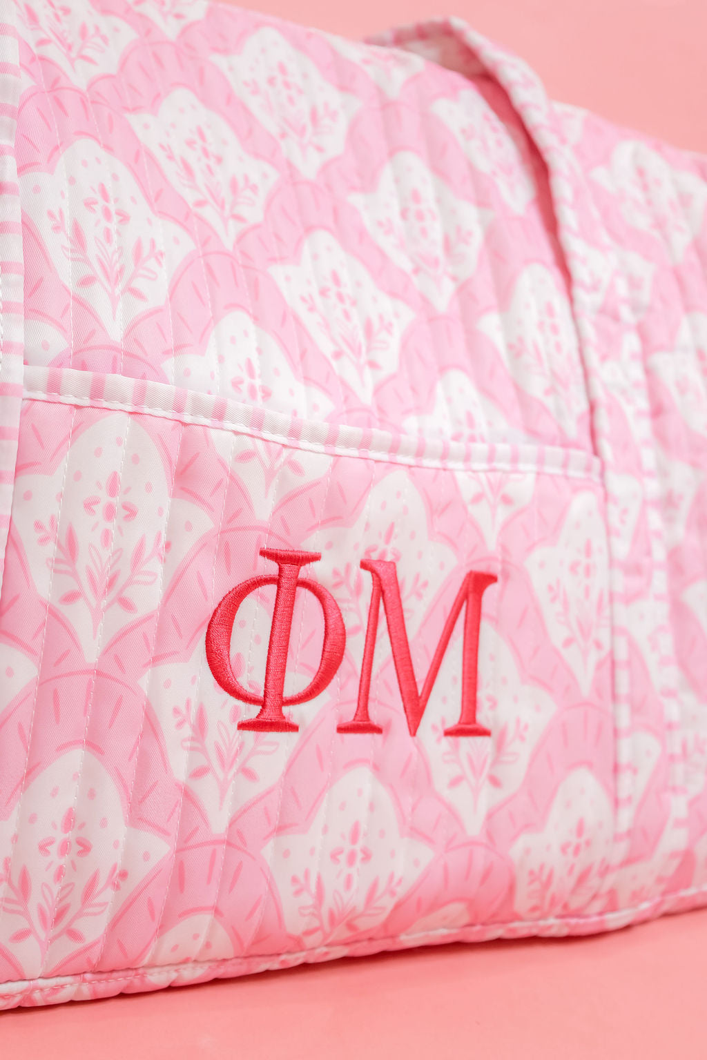 Phi Mu Quilted Duffle Bag