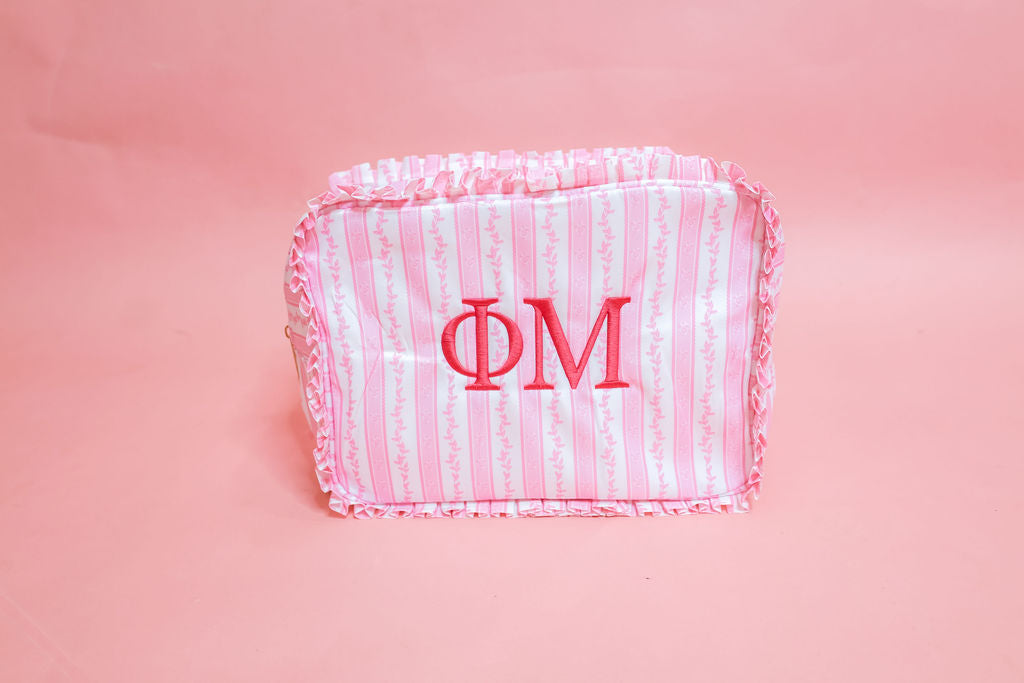 Phi Mu Ruffle Makeup Bag