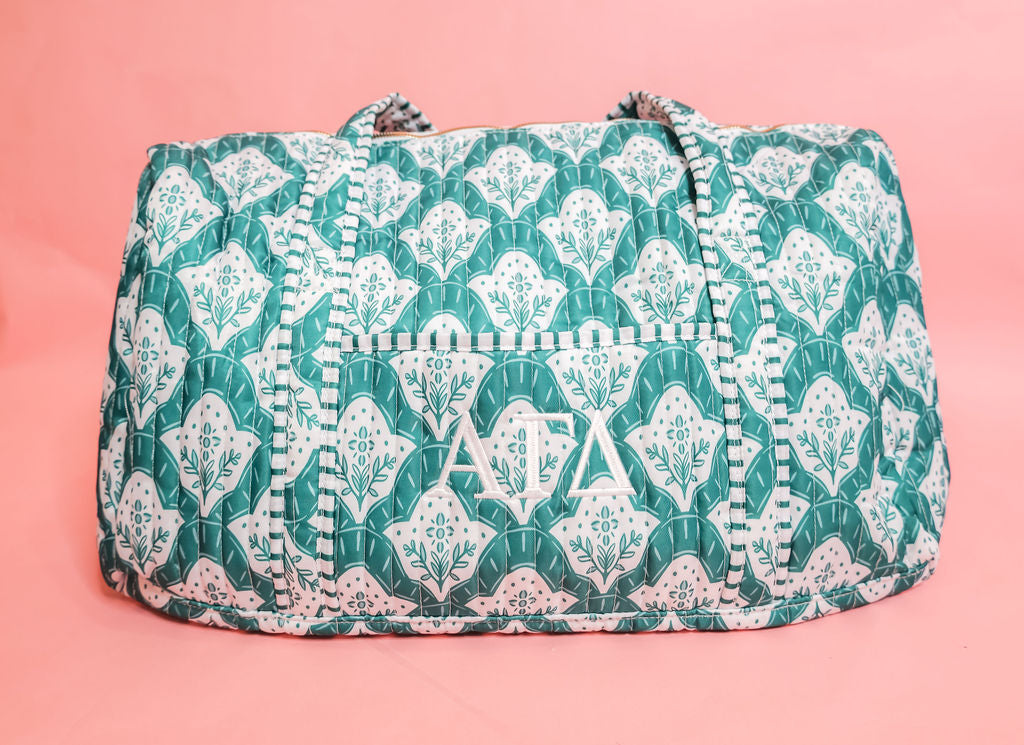 Alpha Gamma Quilted Duffle Bag