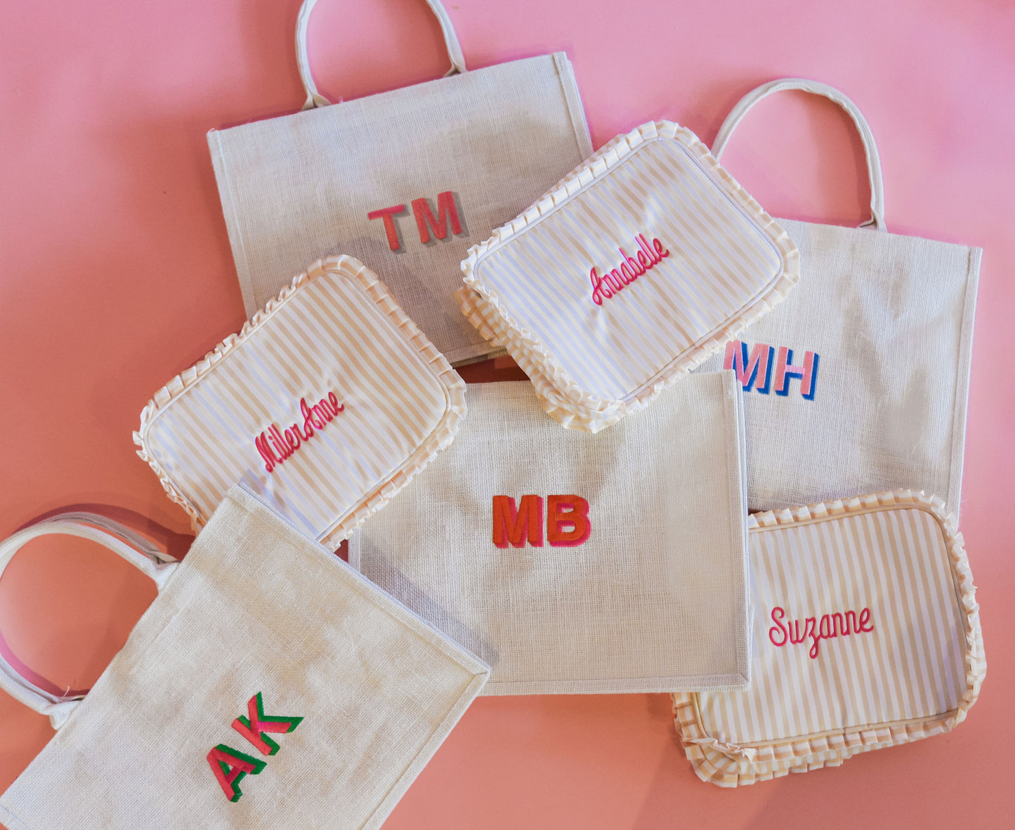 Embroidered Nylon Makeup Bag