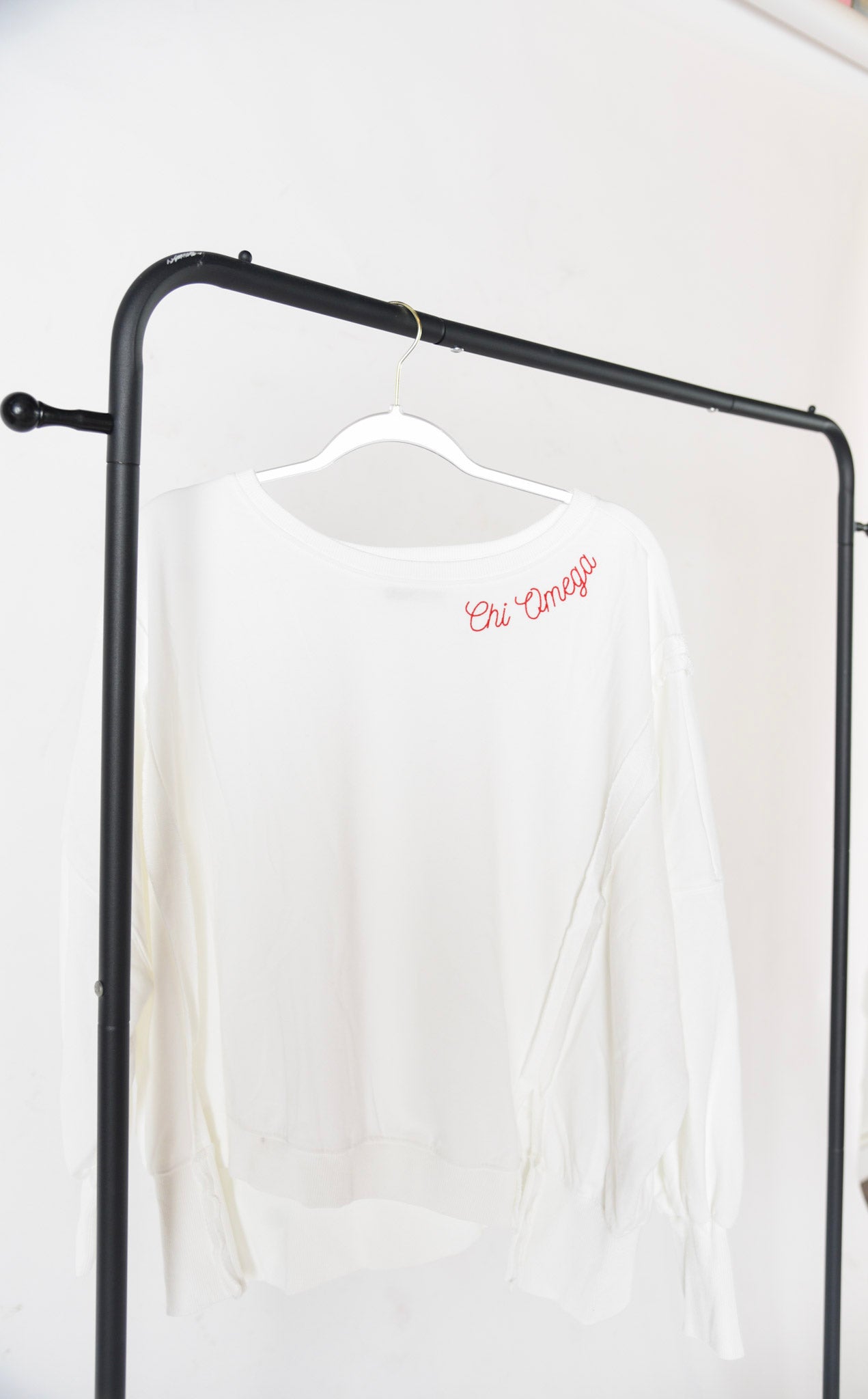 Chi Omega Embroidered Neckline Sweatshirt
