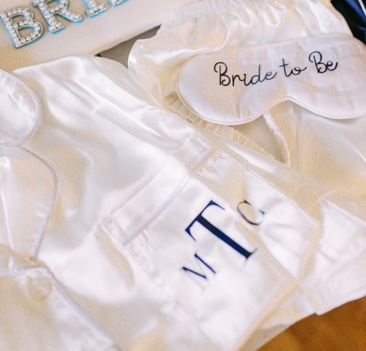 Bridesmaid Pajamas Embroidered