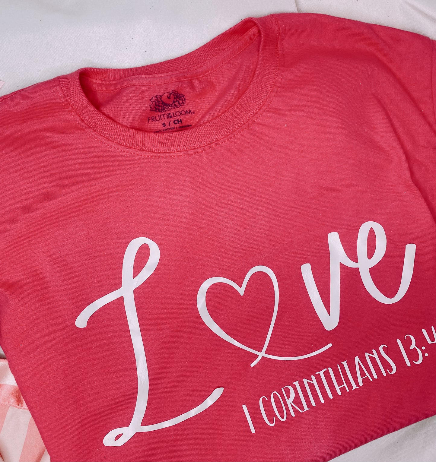 1 Corinthians T Shirt Pink Womens
