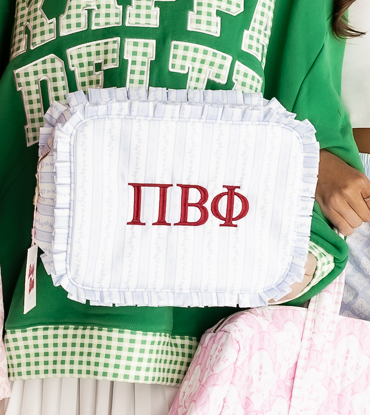 Pi Beta Phi Ruffle Makeup Bag
