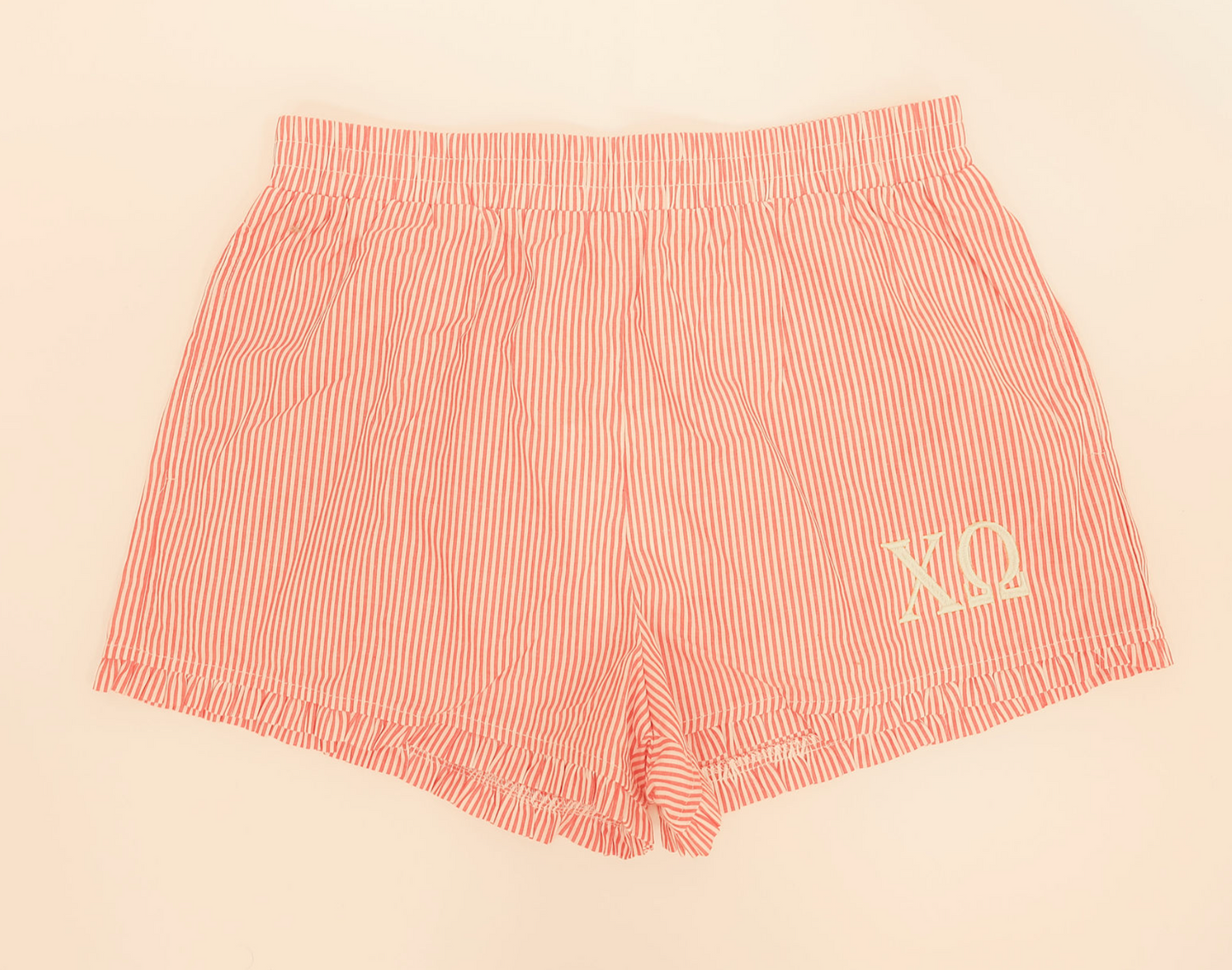 Chi Omega Stripe Shorts