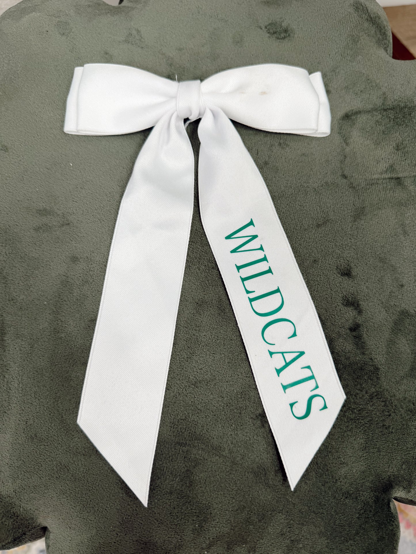 White Wildcats Ribbon Bow