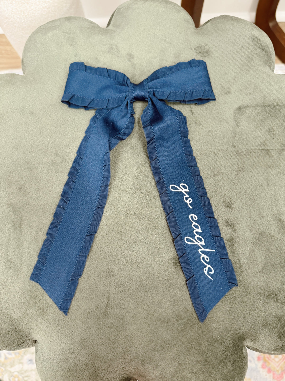 Navy Go Eagles Ribbon Bow