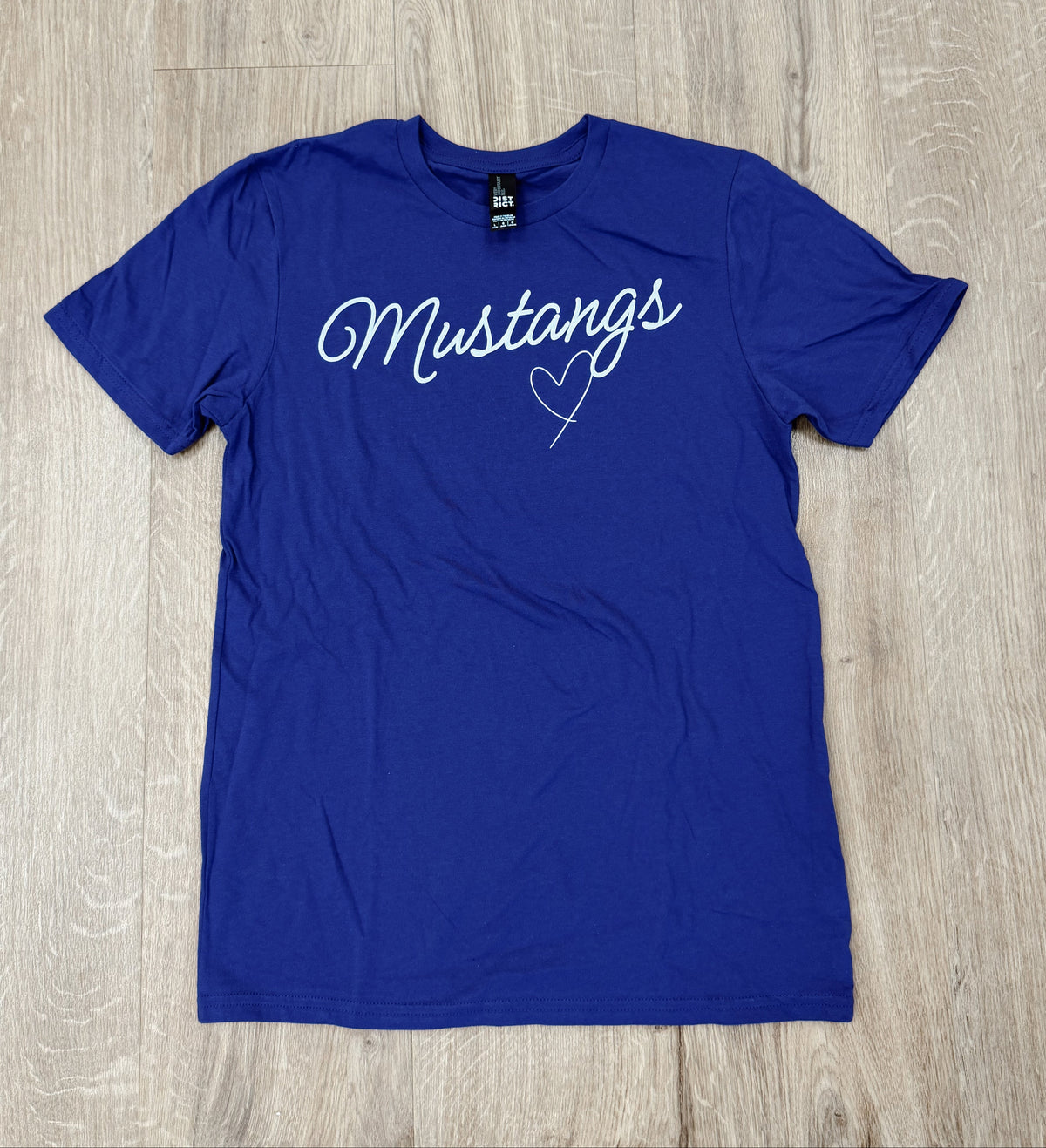 Purple Mustangs Script Youth T-Shirt