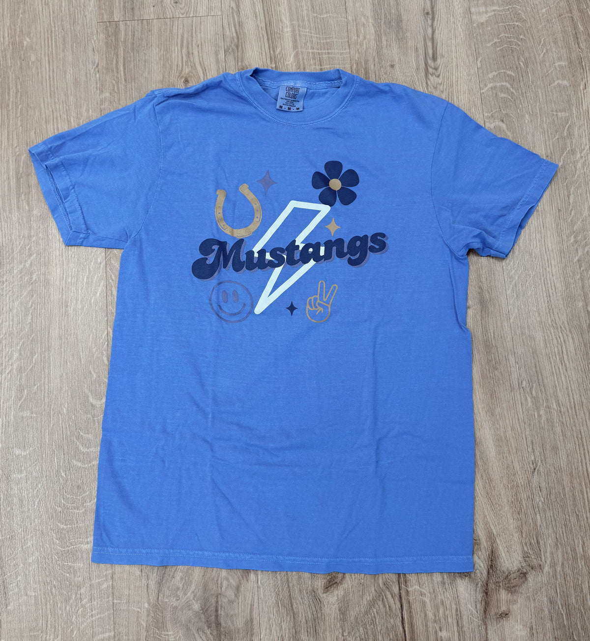 Dark Purple Lightning Bolt Mustangs T-Shirt