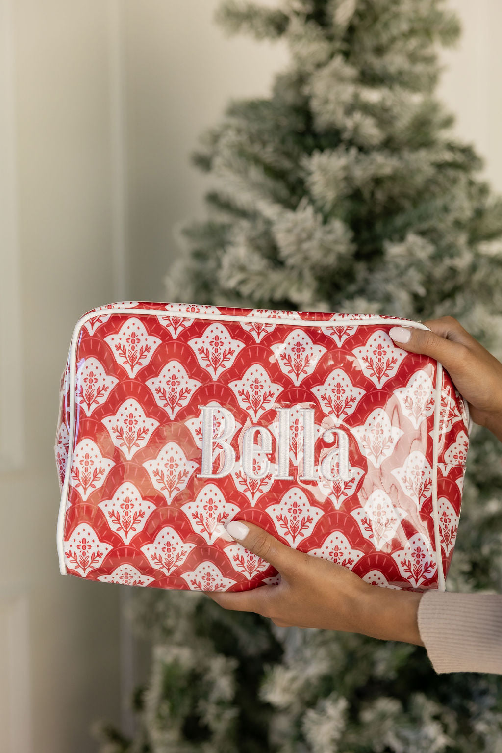 Clear Coat Makeup Bag Embroidered