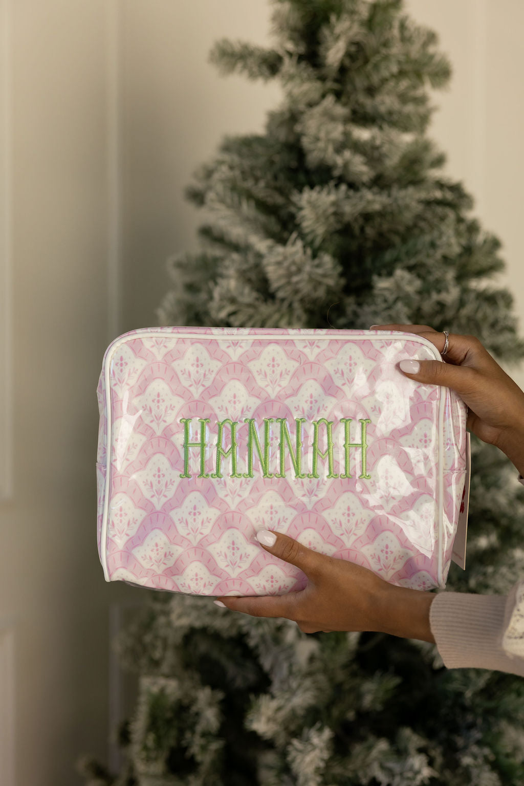 Clear Coat Makeup Bag Embroidered
