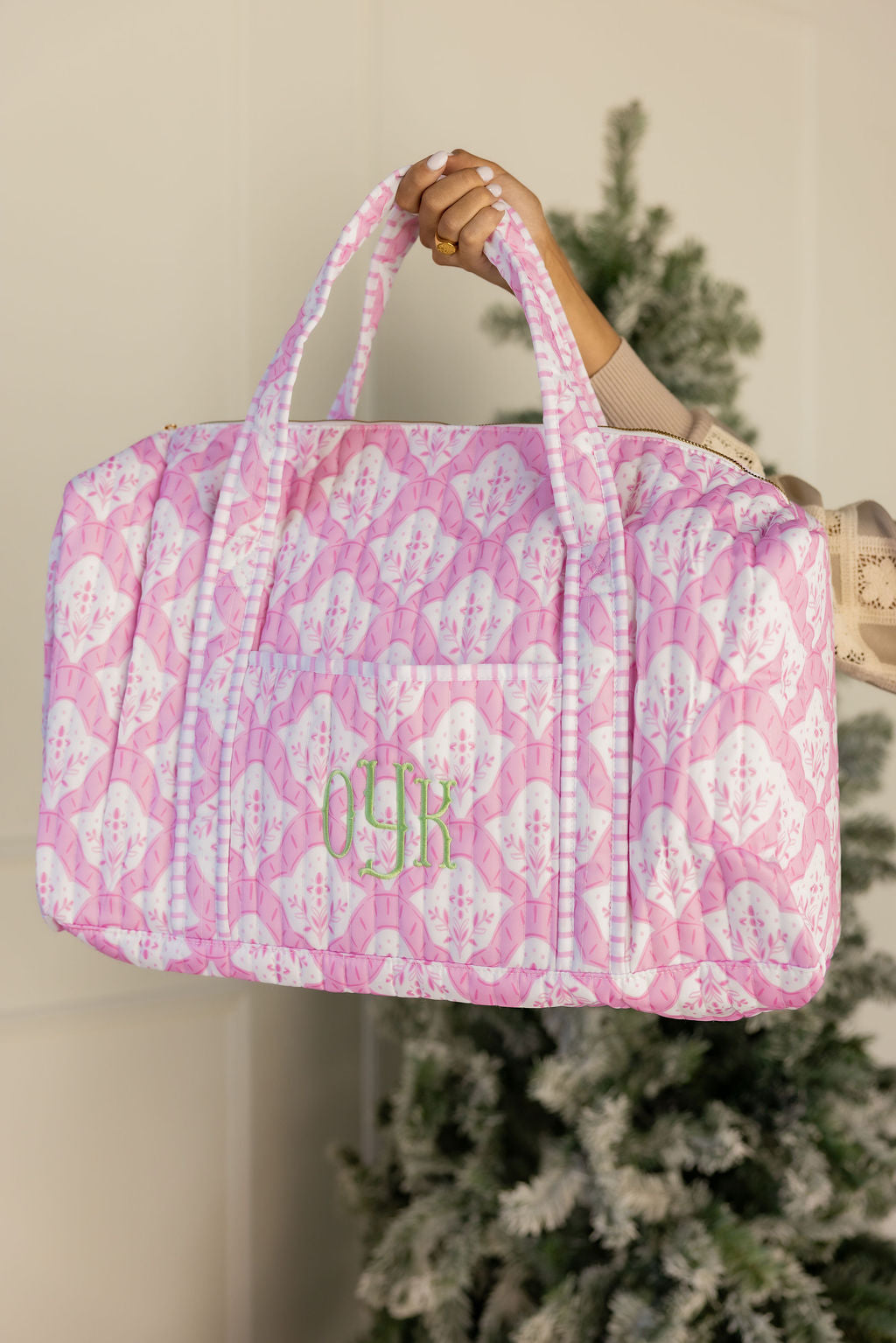 Quilted Duffle Bag Embroidered