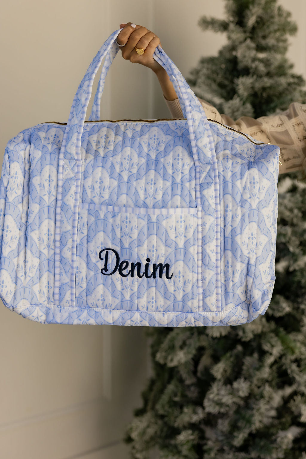 Quilted Duffle Bag Embroidered