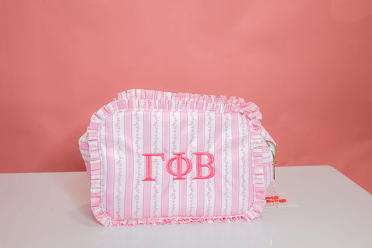 Gamma Phi Ruffle Makeup Bag
