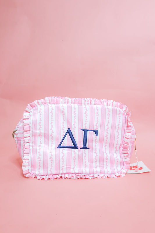 Delta Gamma Ruffle Makeup Bag