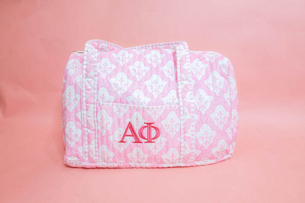 Alpha Phi Quilted Duffle Bag