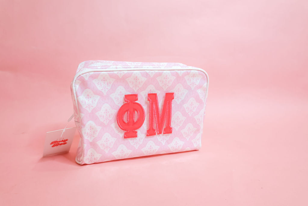 Phi Mu Clear Coat Makeup Bag