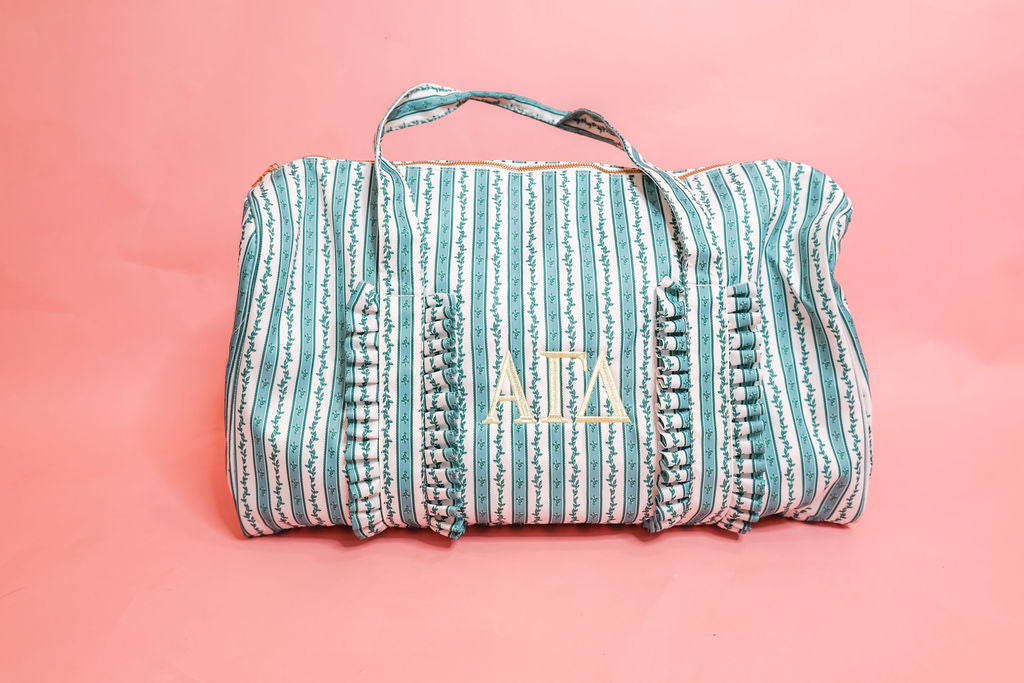 Alpha Gamma Ruffle Duffle Bag