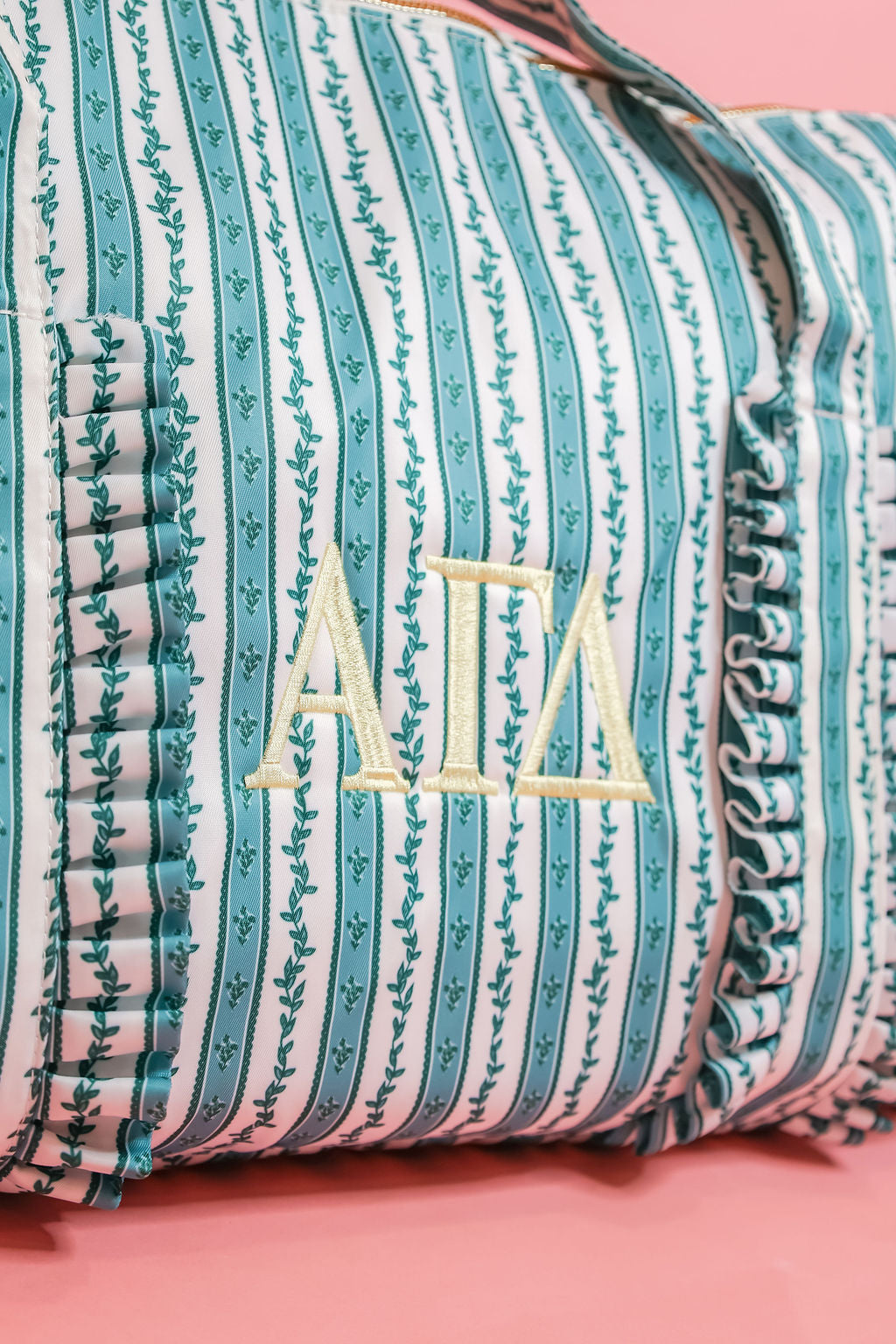 Alpha Gamma Ruffle Duffle Bag