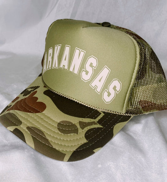 Arkansas Camo Trucker Hat