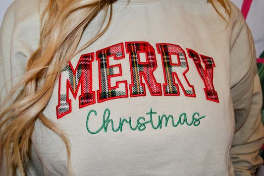 Merry Christmas Embroidered Sweatshirt