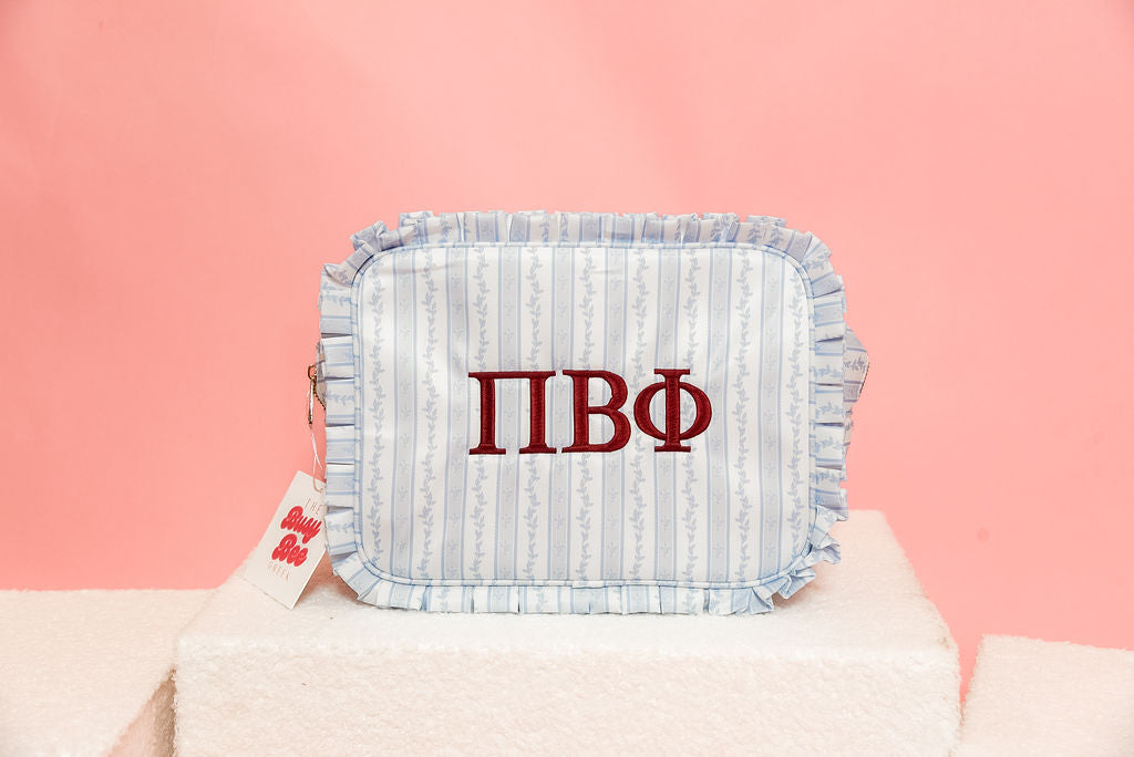 Pi Beta Phi Ruffle Makeup Bag