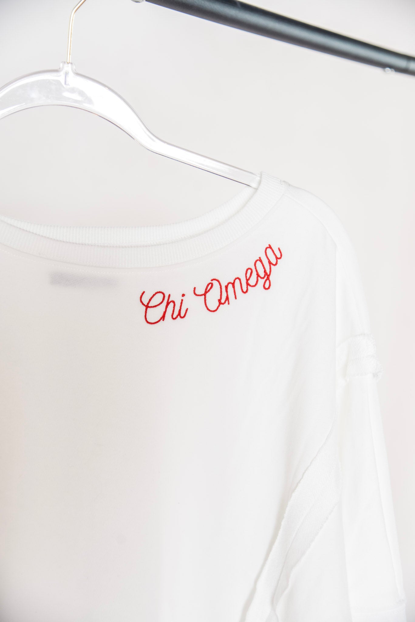 Chi Omega Embroidered Neckline Sweatshirt