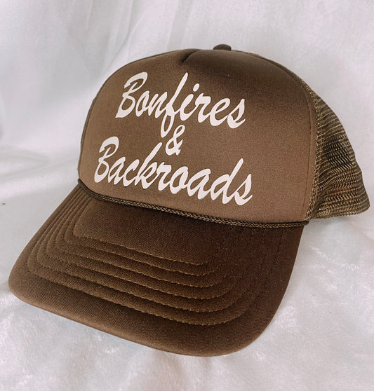 Bonfires and Backroads Brown Trucker Hat