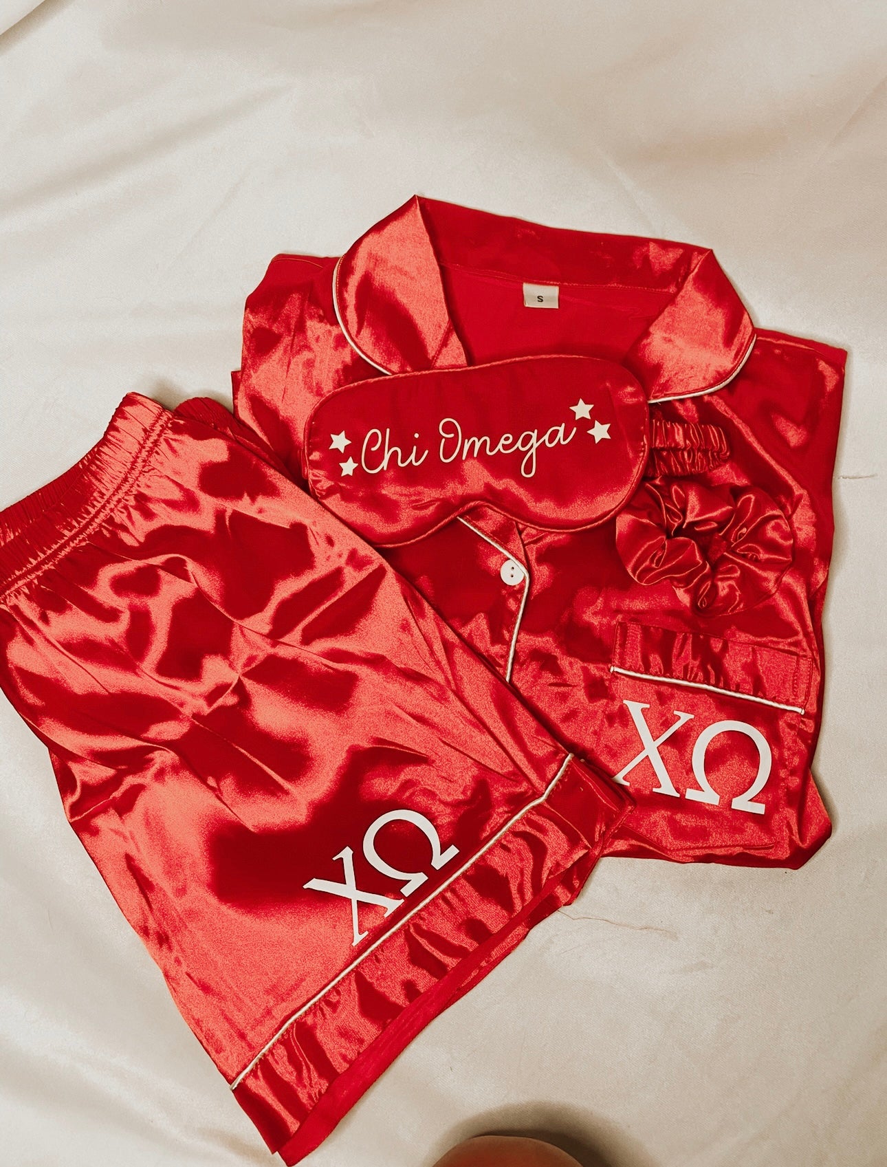 Chi Omega: Silk pajama set