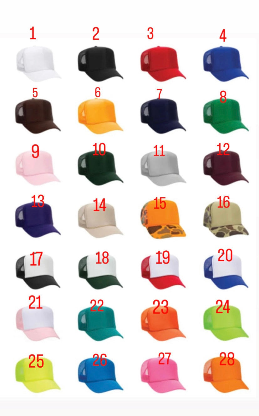 Initial Trucker Hat (all hat colors available)