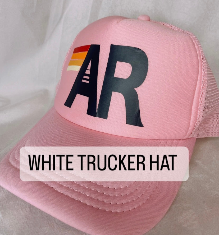 Arkansas Nation WHITE Trucker Hat