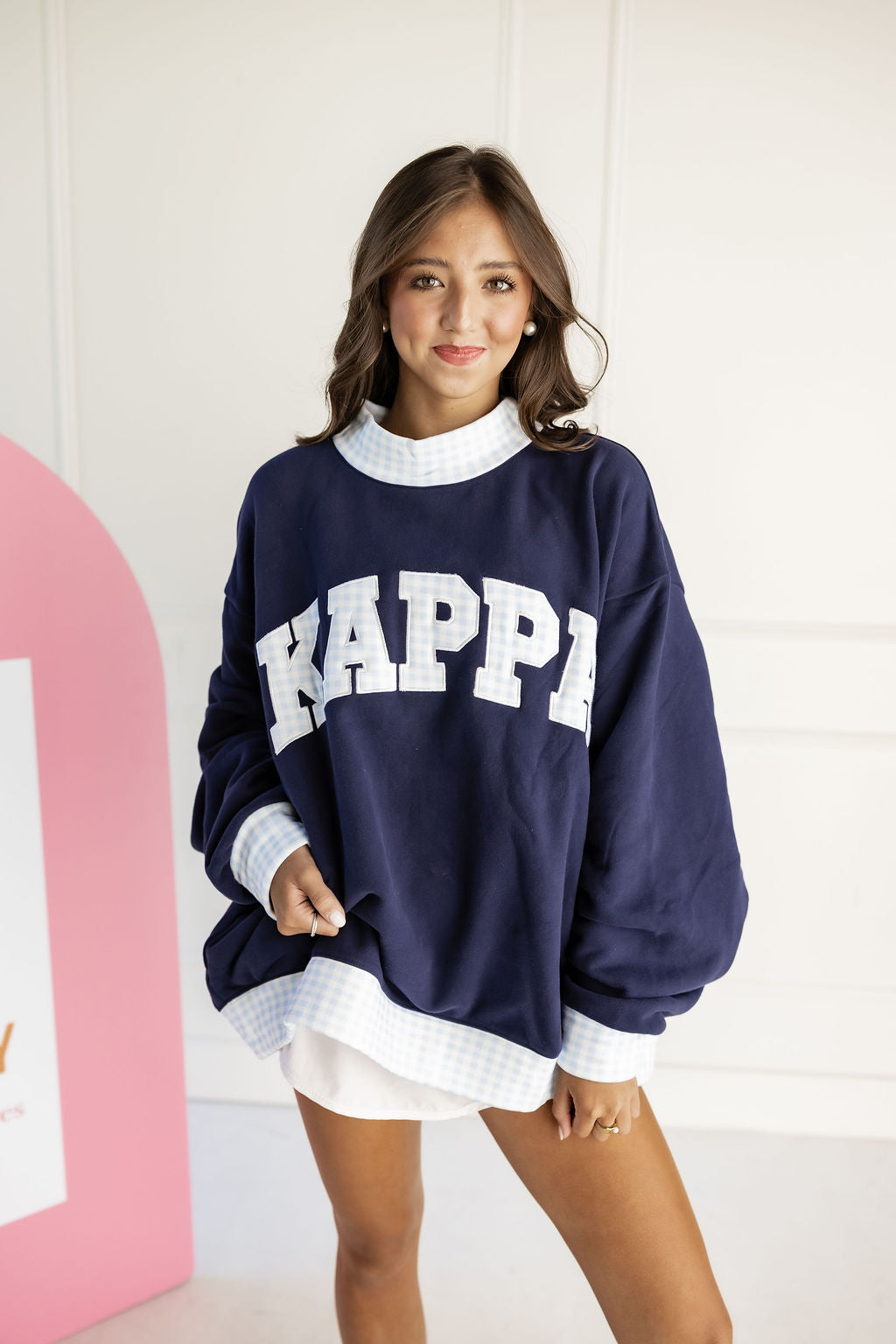 Kappa Kappa Gamma Gingham Mockneck