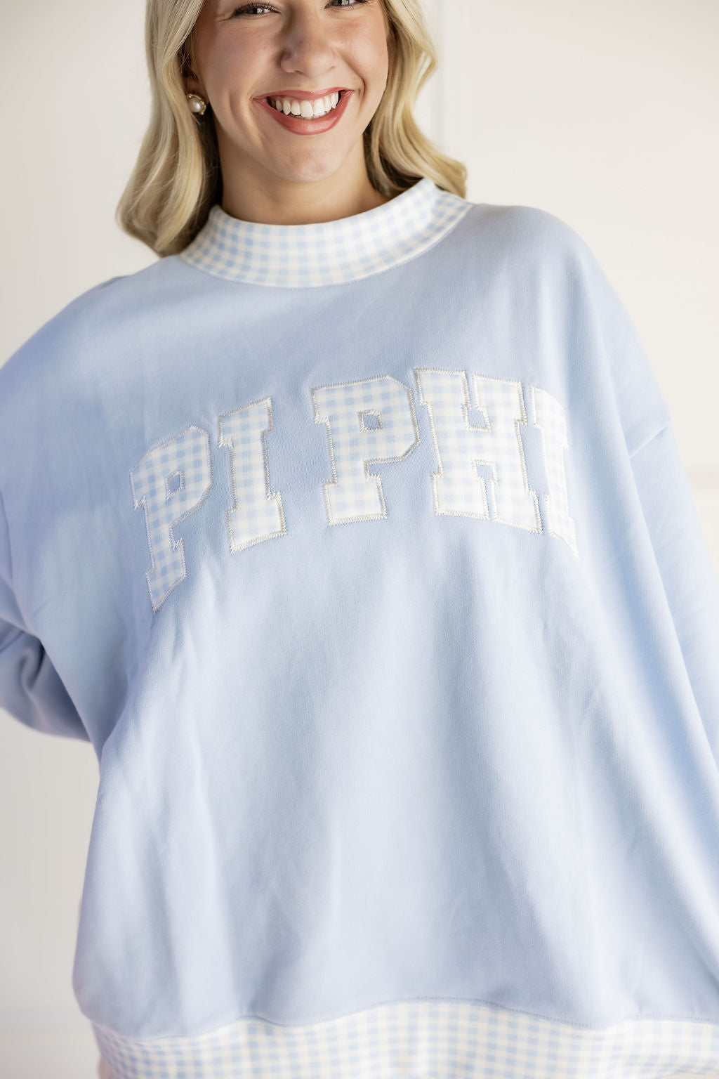 Pi Beta Phi Gingham Mockneck