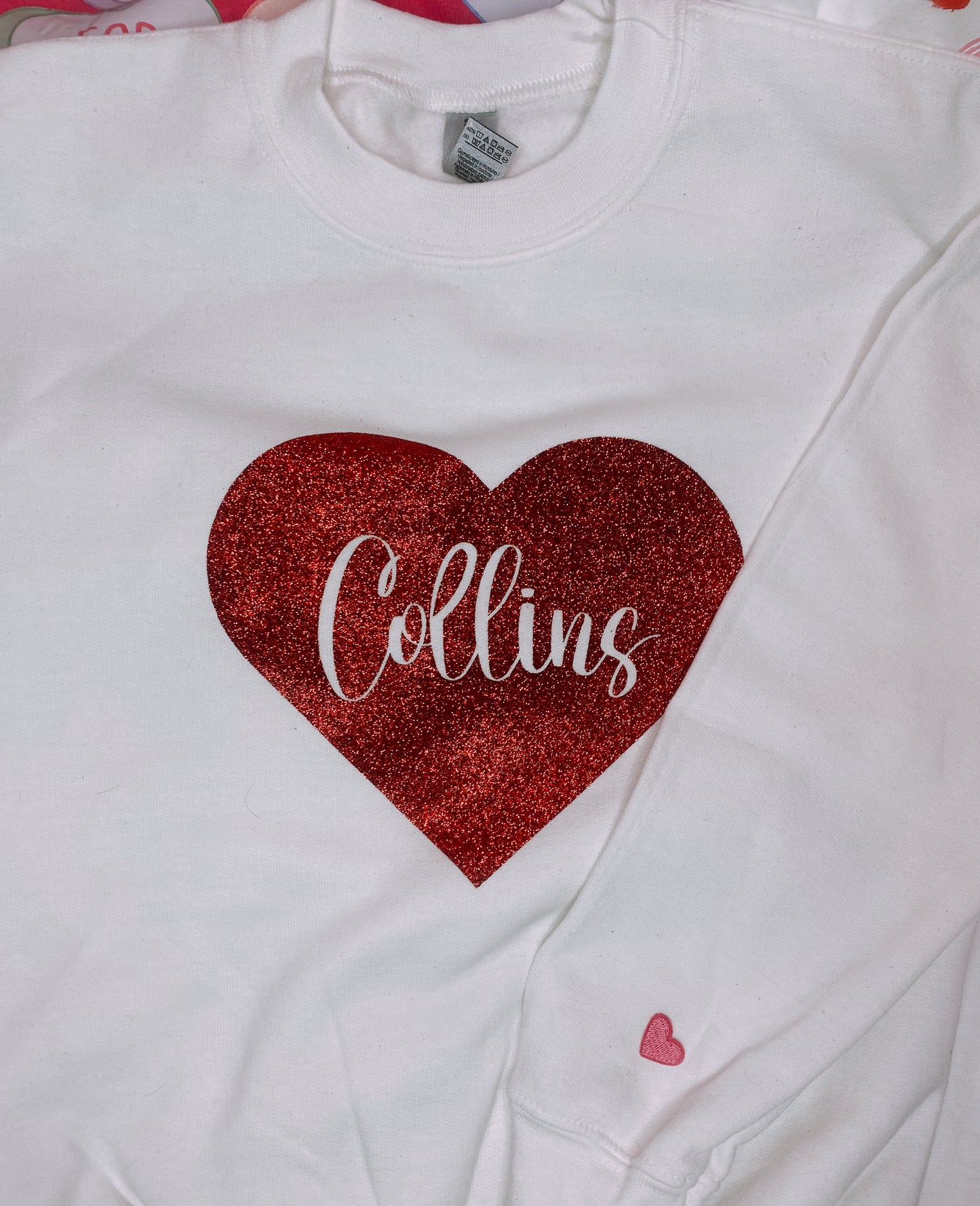 Sparkly Heart Name Sweatshirt Kids!