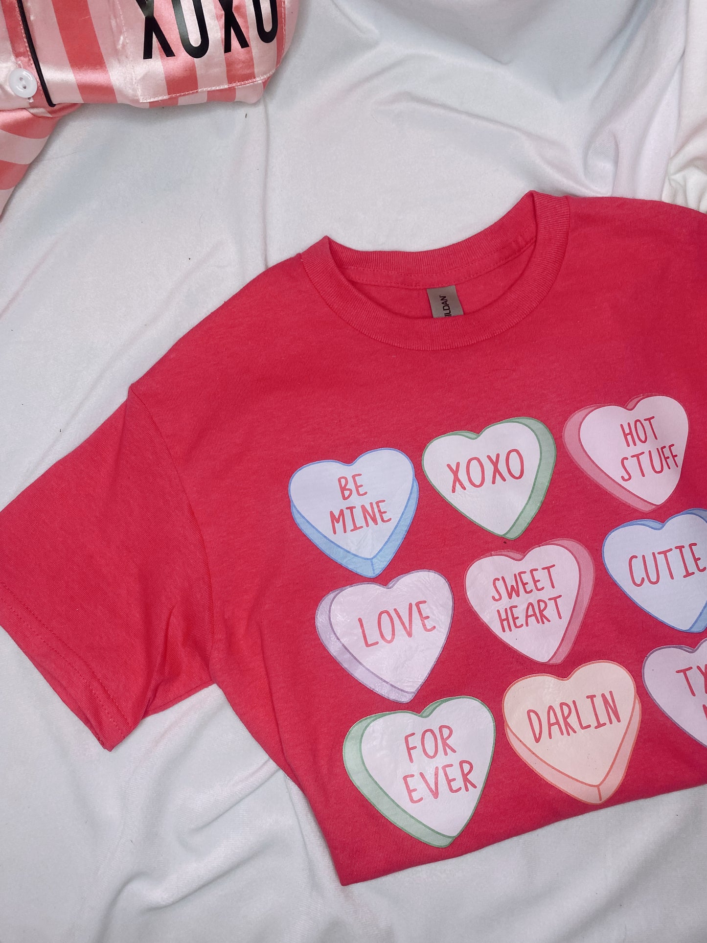Colored Hearts T Shirt Women's