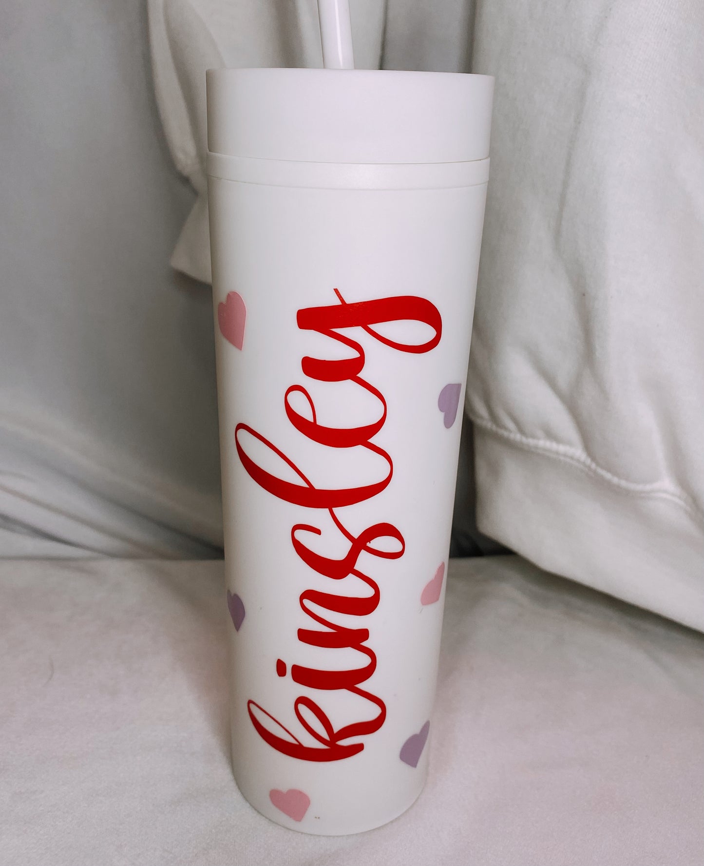 Personalized Name Tumbler with Hearts