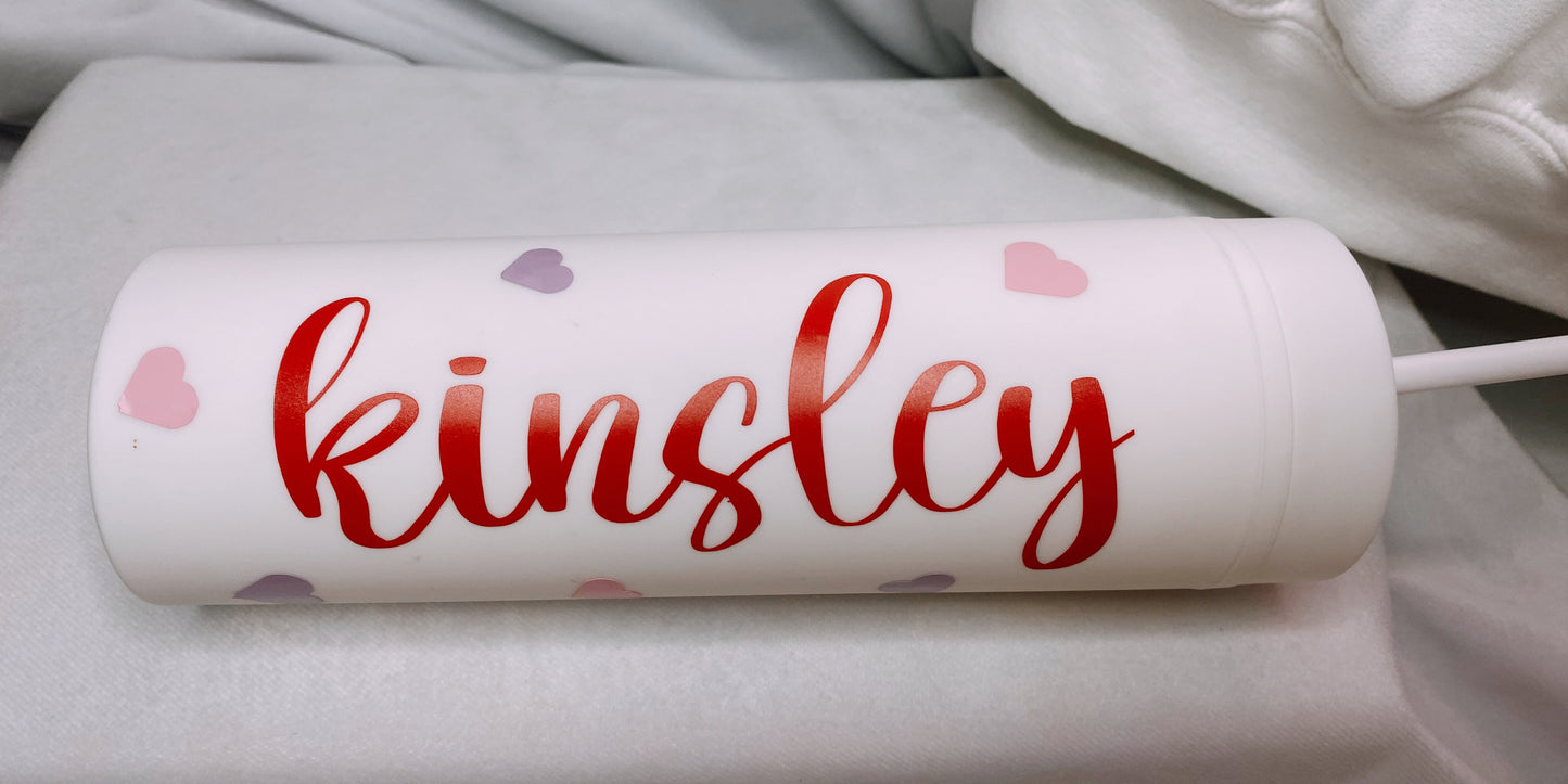 Personalized Name Tumbler with Hearts