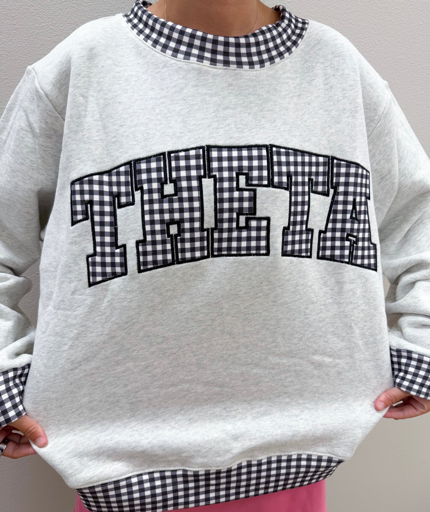 Kappa Alpha Theta Gingham Mockneck