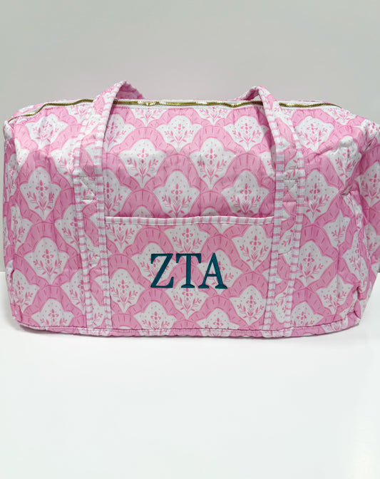 Zeta Tau Alpha Quilted Duffle Bag