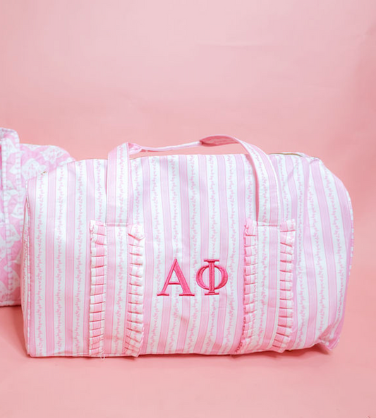 Alpha Phi Ruffle Duffle Bag