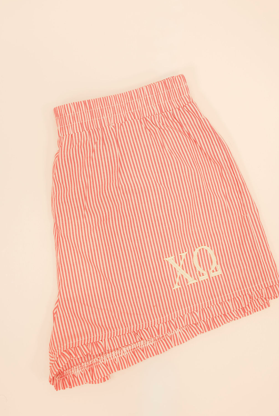 Chi Omega Stripe Shorts