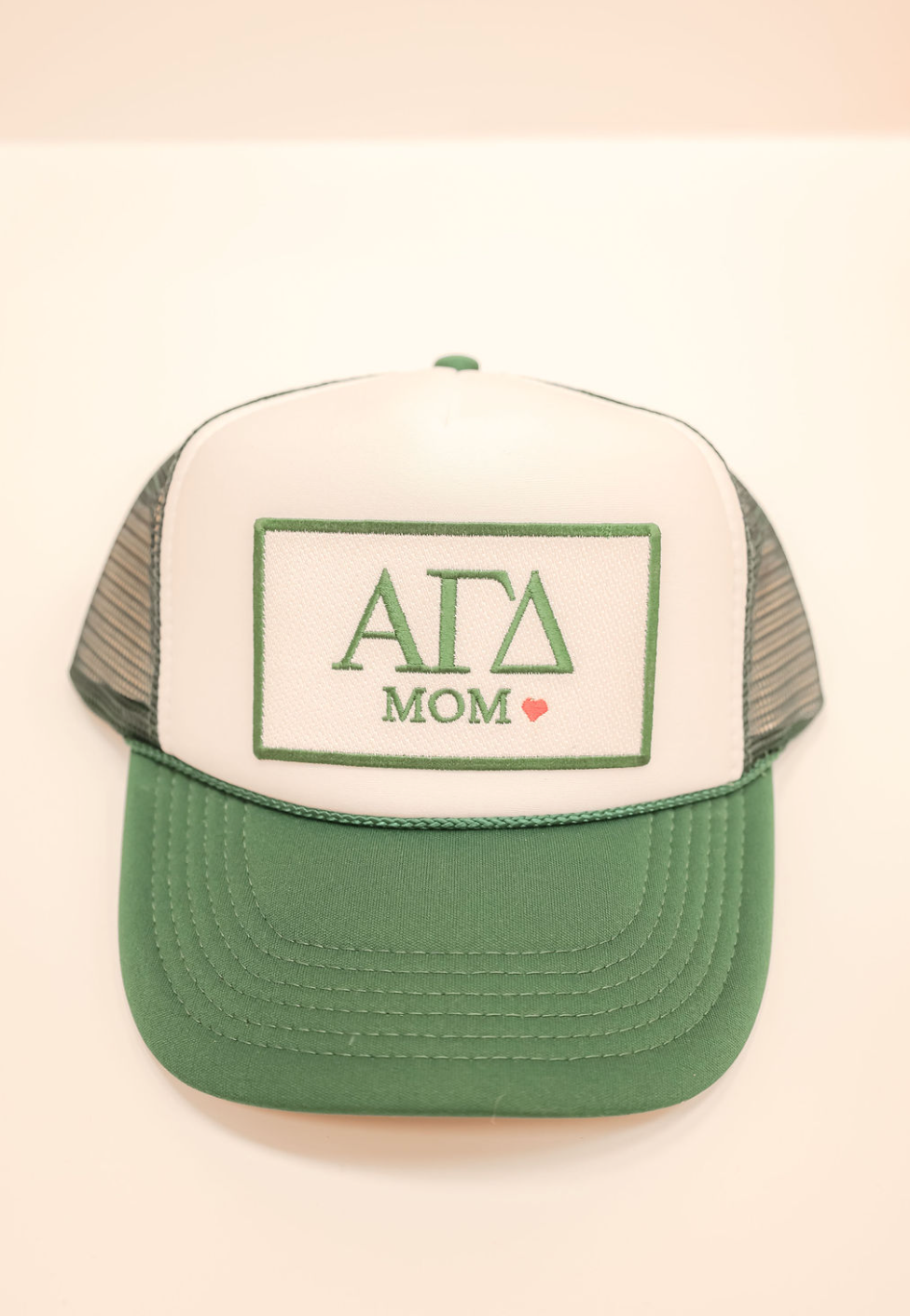 Alpha Gamma Green Mom Trucker Hat