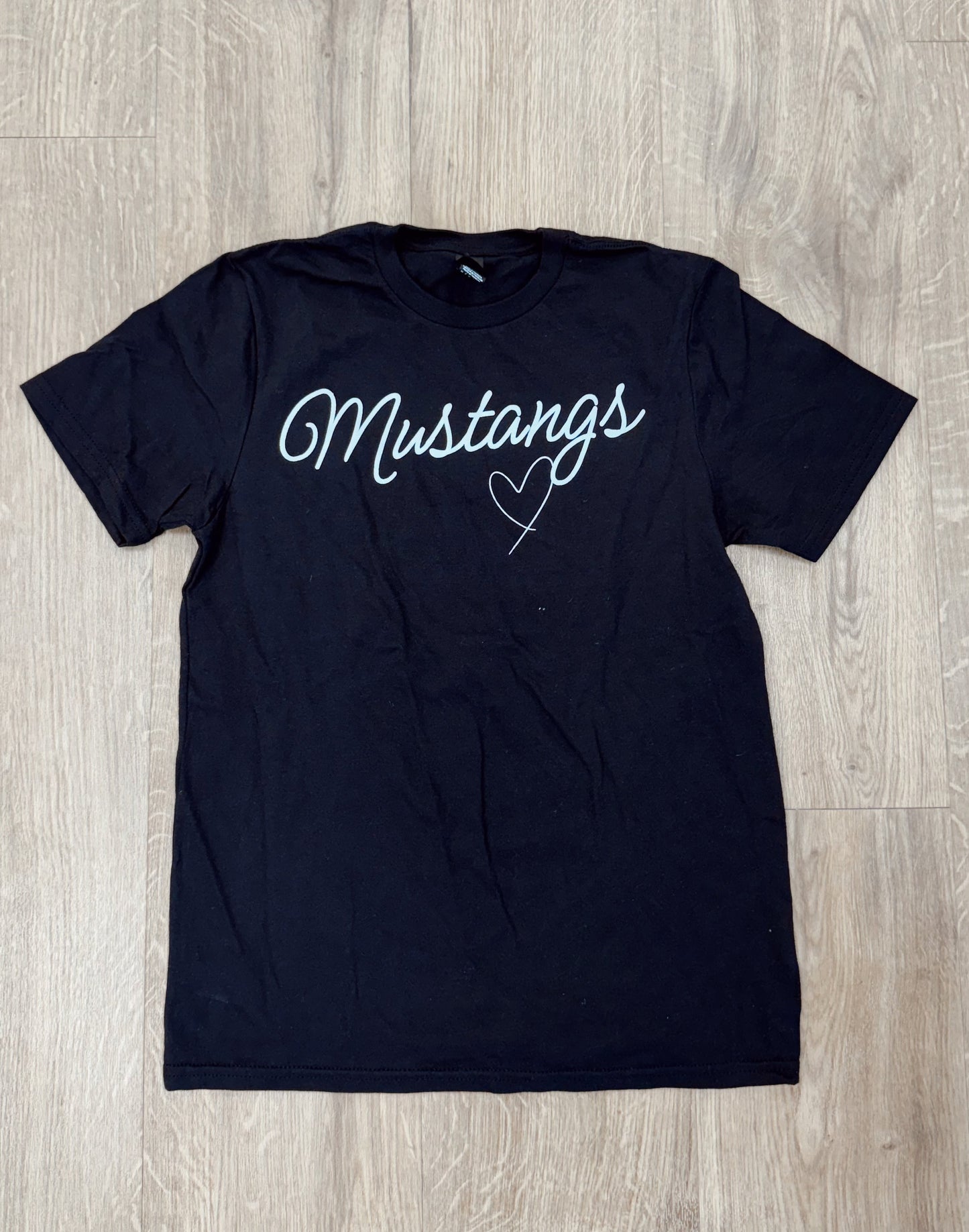 Black Mustangs Script Youth T-Shirt
