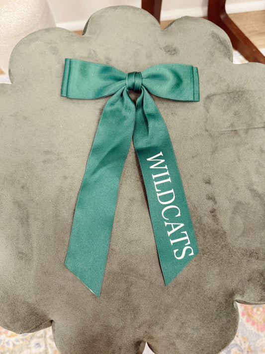 Green Wildcats Ribbon Bow