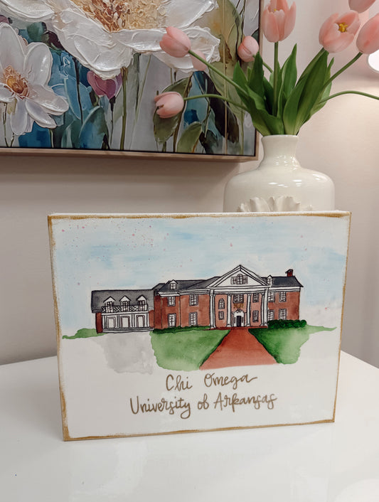 Chi Omega Arkansas Canvas