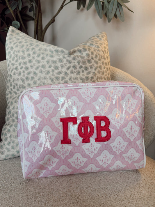 Gamma Phi Clear Coat Makeup Bag