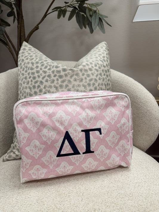 Delta Gamma Clear Coat Makeup Bag Pink